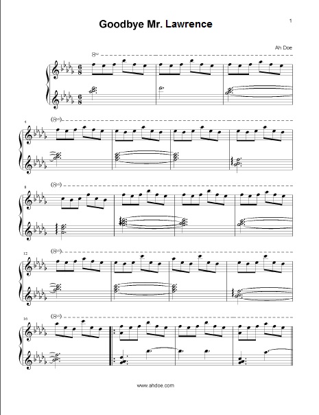 Goodbye Mr. Lawrence Piano Sheet Preview